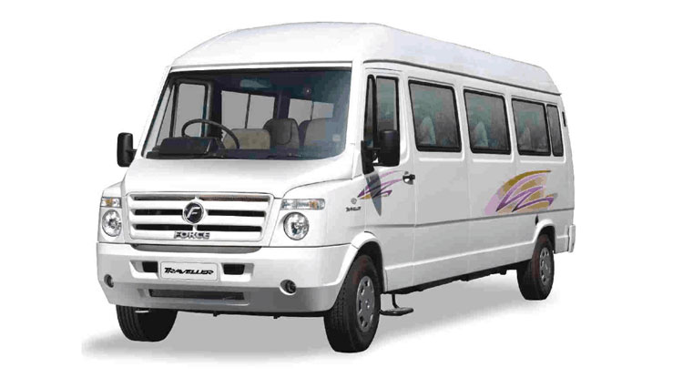 Spacious tempo traveller from Balaji Tours and Travels, perfect for family trips and group travel in Udaipur, offering a comfortable and reliable taxi service.